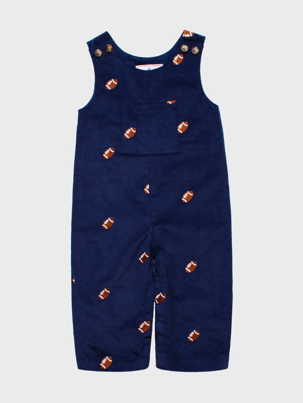 Classic Prep Tucker Overalls with embroidered footballs